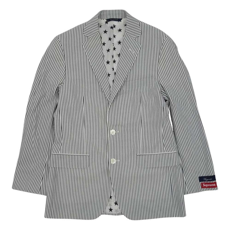 Supreme シュプリーム 14SS × Brooks Brothers ブルックスブラザーズ Seersucker Suit シアサッカー スーツ  セットアップ グレー系 ホワイト系【中古】