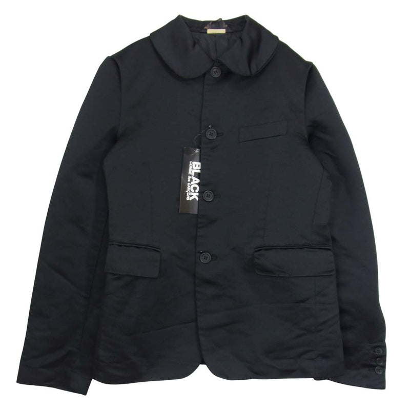 COMME des GARCONS コムデギャルソン BLACK 1D-J019-052-1-3 AD2019 エステル縮絨 ポリ縮 丸襟 ジャケット  ブラック系 S【新古品】【未使用】【中古】