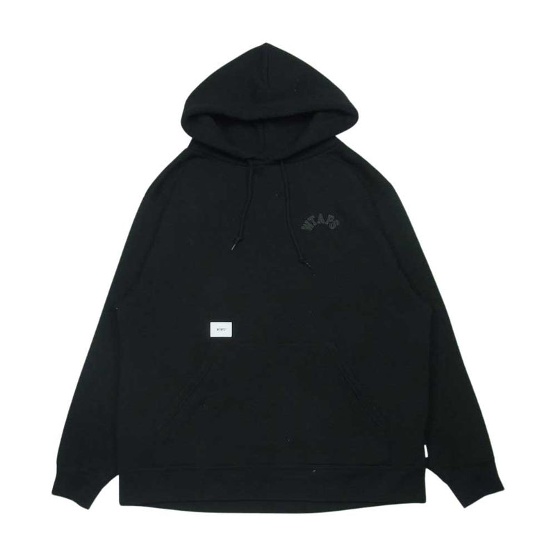 WTAPS ダブルタップス 21AW 212ATDT-CSM15 CLUB HOODED COPO 胸ロゴ刺繍 プルオーバー パーカー ブラック系  02【中古】