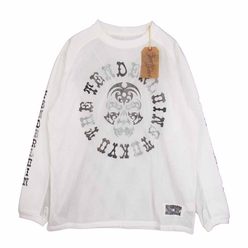 TENDERLOIN テンダーロイン MIX MESH JERSEY BS ボルネオスカル メッシュ L/S 長袖 Tシャツ ホワイト系  L【新古品】【未使用】【中古】