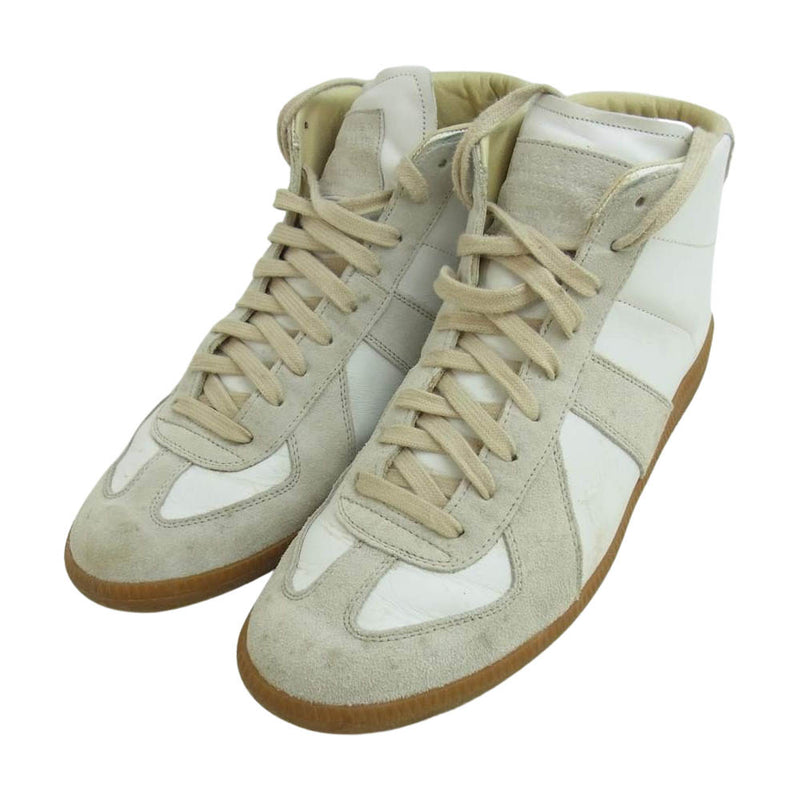 MAISON MARGIELA メゾンマルジェラ ジャーマントレーナー ハイカット ホワイト系 グレー系 42【中古】