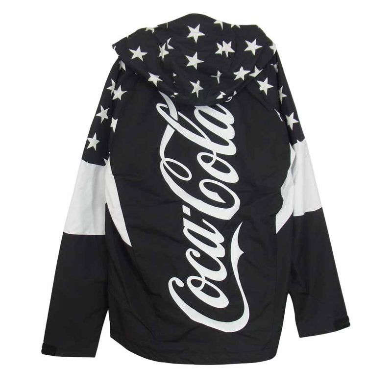 F.C.R.B. エフシーアールビー 20SS FCRB-200009 COCA-COLA MULTI PATTERN JACKET コカ・コーラ  マルチ パターン ジャケット 背中ロゴ スター柄 切替 ナイロン ジャケット ブラック系 L【美品】【中古】