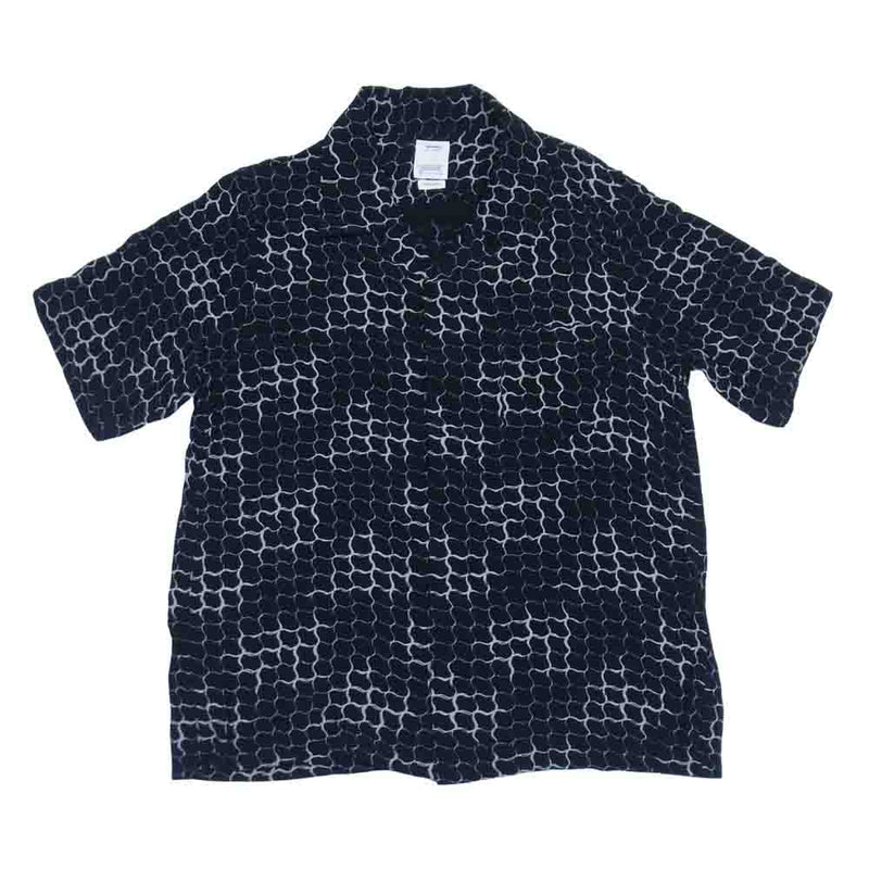 VISVIM ビズビム 20SS 0120105011020 FREE EDGE SHIRT S/S LATTICE フリーエッジ 半袖 総柄 シャツ  ブラック系 1【中古】