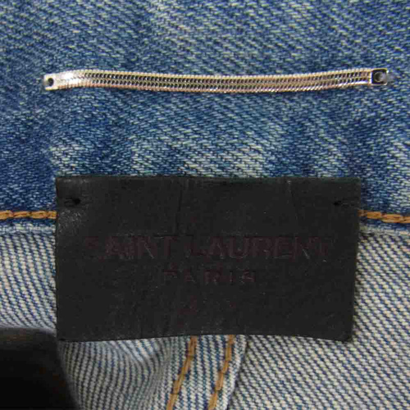 SAINT LAURENT サンローラン d29h 606663 00912 国内正規品 ダメージ加工 デニム パンツ インディゴブルー系 36【中古】