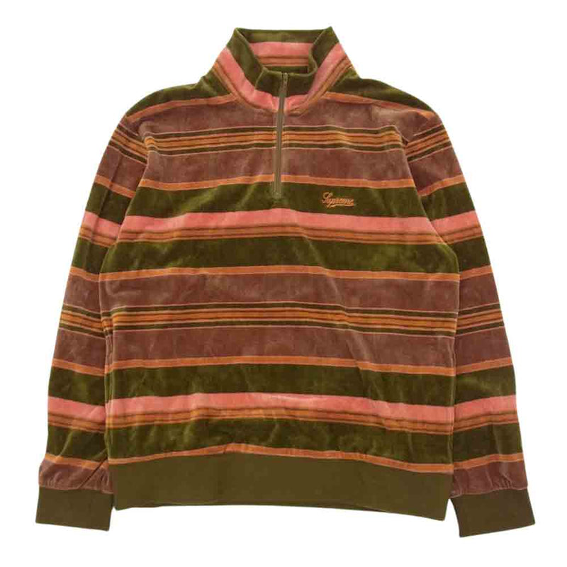 上質で快適 Supreme Stripe Velour Half Zip Pullover ecousarecycling.com