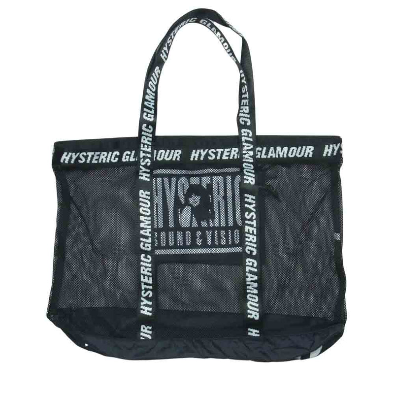 HYSTERIC GLAMOUR ヒステリックグラマー LOGO TAPE MESH ロゴ テープ メッシュ トート バッグ 中国製  ブラック系【美品】【中古】