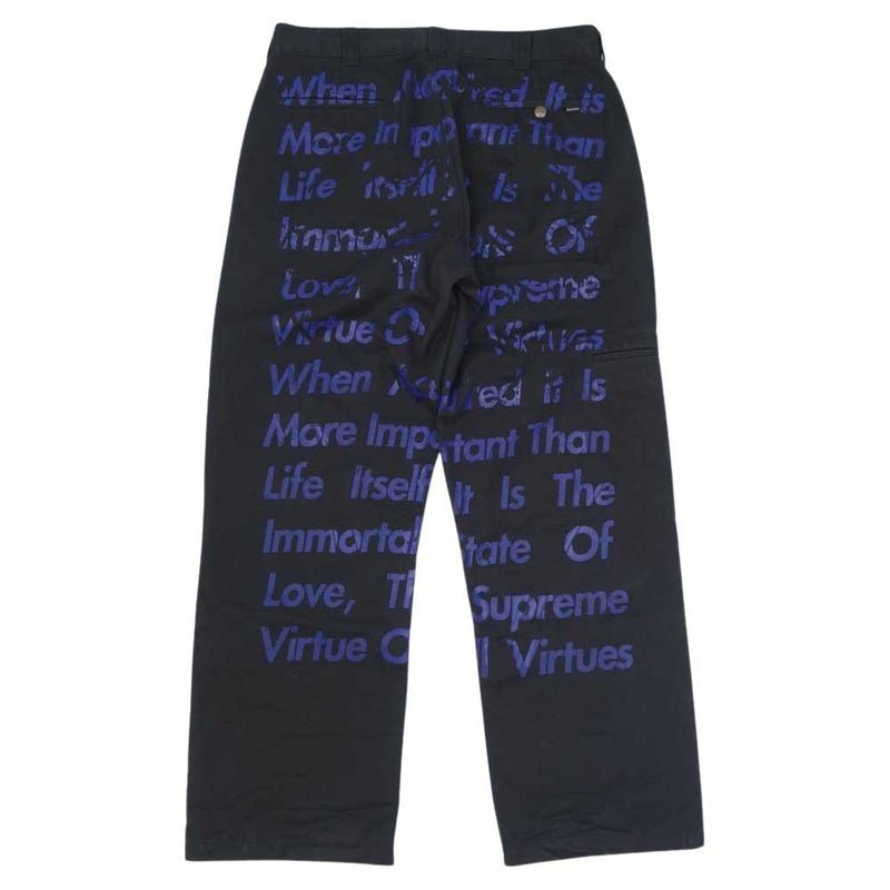 Supreme シュプリーム 21AW JUNYA WATANABE COMME des GARCONS MAN Printed Work Pant  ジュンヤワタナベ コムデギャルソン マン プリント ワーク パンツ ブラック系 32【中古】