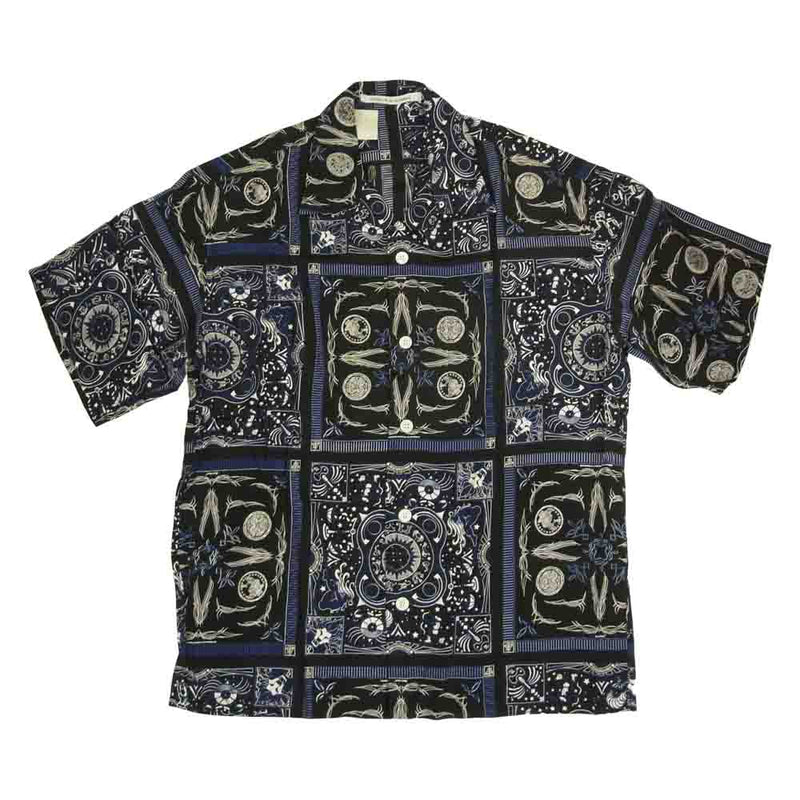 N.HOOLYWOOD エヌハリウッド × Children of the discordance チルドレンオブザディスコーダンス  9211-SH18-046pieces Hawaiian Shirt ハワイアン バンダナ 半袖 アロハ シャツ ネイビー系  40【新古品】【未使用】【中古】