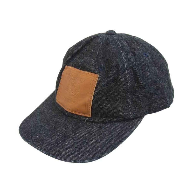 The REAL McCOY'S ザリアルマッコイズ RM LEATHER PATCH DENIM BASEBALL CAP レザー パッチ デニム  ベースボール キャップ インディゴブルー系【中古】