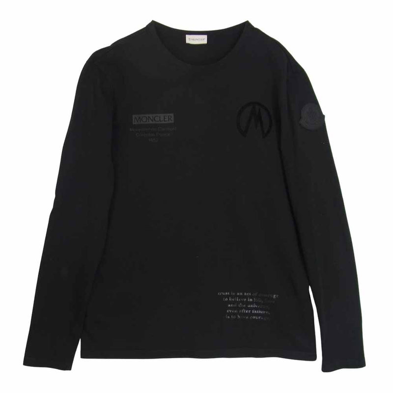 MONCLER モンクレール MAGLIA T-SHIRT M/LUNGA ロゴ 長袖 Tシャツ ブラック系 L【中古】