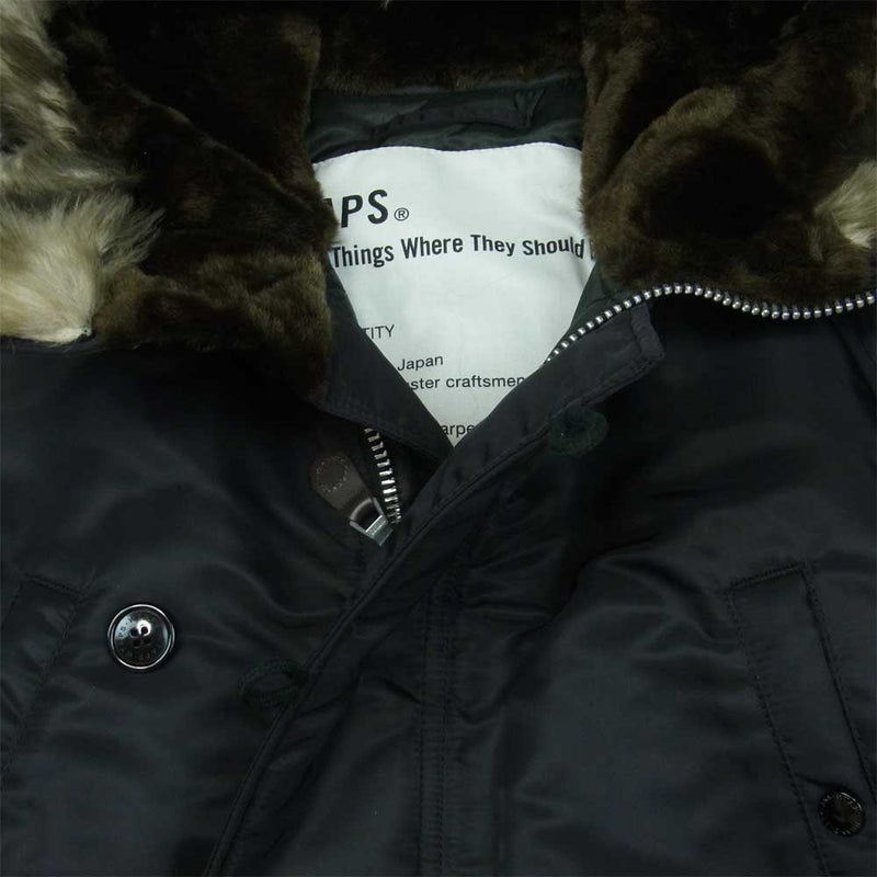 WTAPS ダブルタップス 16AW 162GWDT-JKM05 N-3B JACKET NYLON TWILL ミリタリー ナイロン ダウン  ジャケット ダークネイビー系 M【新古品】【未使用】【中古】