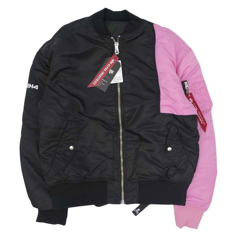 mastermind JAPAN マスターマインドジャパン 997-9211241 × ALPHA アルファ C2H4 TA1435-8041  BOMBER JACKET ボンバージャケット ピンク ブラック系 ピンク系 M【新古品】【未使用】【中古】