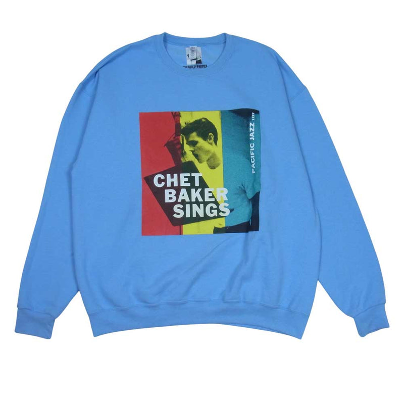 WACKO MARIA ワコマリア 22SS CHETBAKER-WM-SS01 CHET BAKER チェット ベイカー CREW NECK  SWEAT SHIRT ( TYPE-1 ) クルーネック スウェット ライトブルー系 XL【美品】【中古】