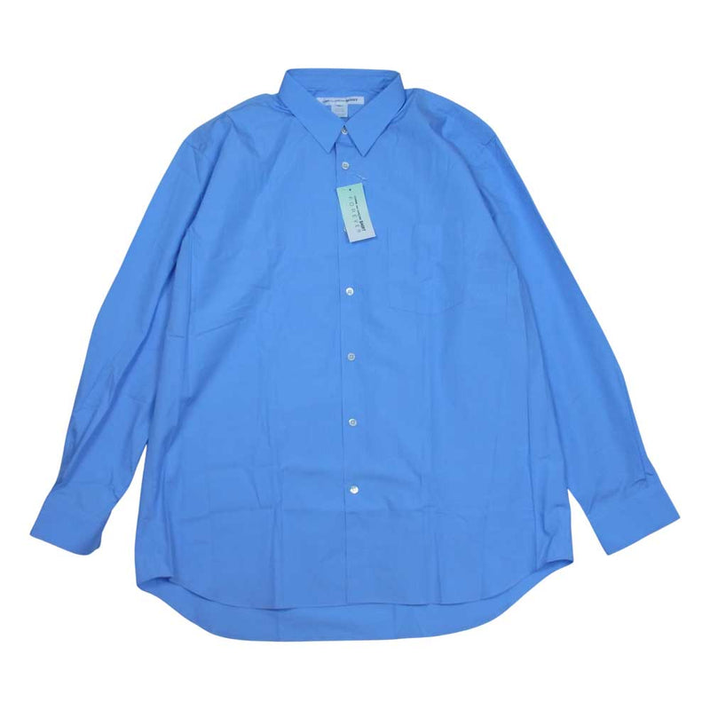 COMME des GARCONS コムデギャルソン 22SS FZ-B011-PER-6 SHIRT FOREVER Wide Classic  Plain Cotton Long Sleeve Shirt ワイド クラシック 長袖シャツ ライトブルー系 XL【極上美品】【中古】