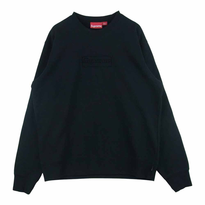 Supreme シュプリーム 20SS Cutout Logo Crewneck カットアウト ロゴ クルーネック スウェット ブラック系 M【中古】