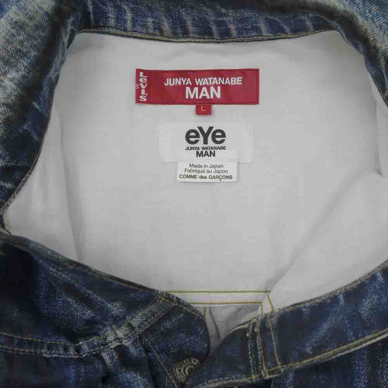 JUNYA WATANABE COMME des GARCONS ジュンヤワタナベコムデギャルソン eye × LEVI'S リーバイス ベルベルジン  22SS WI-J907-100 転写プリント デニムジャケット Ｇジャン インディゴブルー系 L【美品】【中古】