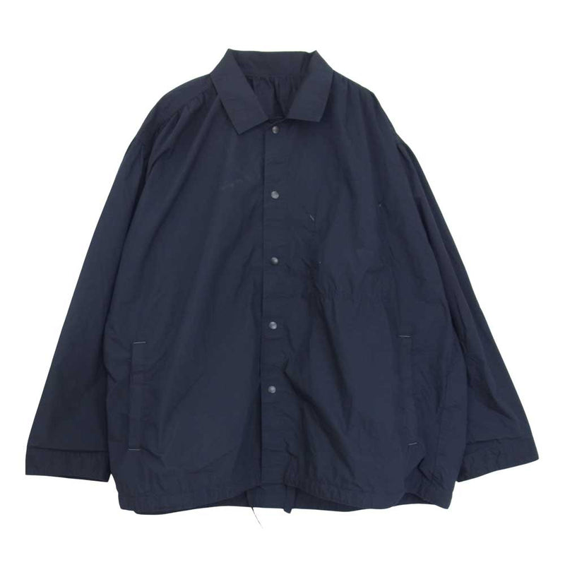 PORTER CLASSIC ポータークラシック 22SS POPLIN GATHERED JACKET ポプリン ギャザー シャツ ジャケット  ネイビー系 2【美品】【中古】