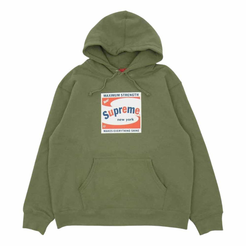 Supreme シュプリーム 21SS Shine Hooded Sweatshirt シャイン フーディー スウェット パーカー カーキ系 M【中古】