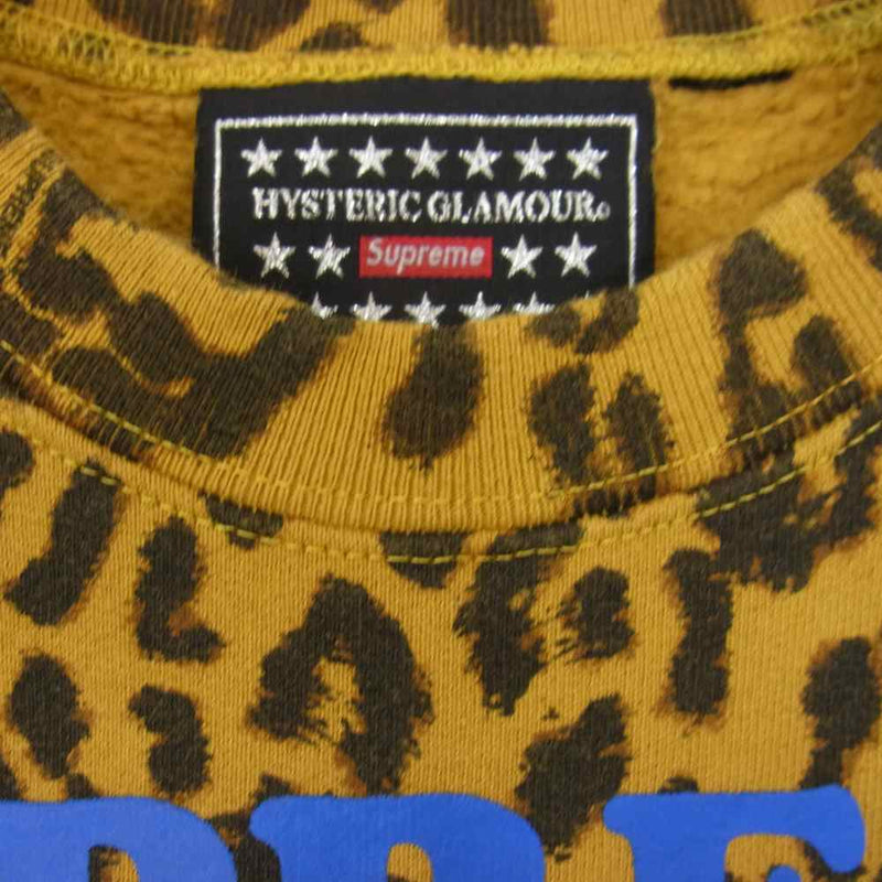 Supreme シュプリーム 21SS × HYSTERIC GLAMOUR ヒステリックグラマー Crewneck レオパード クルーネック  スウェット トレーナー ブラウン系 S【新古品】【未使用】【中古】