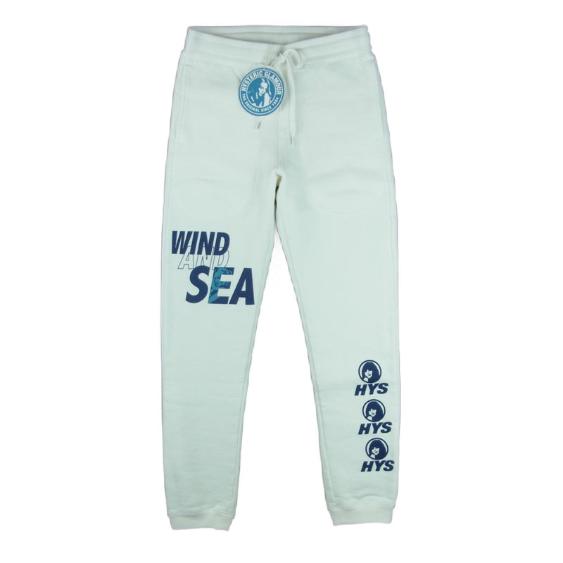 HYSTERIC GLAMOUR ヒステリックグラマー WIND AND SEA ウィンダンシー 02203CP07 WDS SWEAT PANTS  スウェット パンツ ホワイト系 S【新古品】【未使用】【中古】