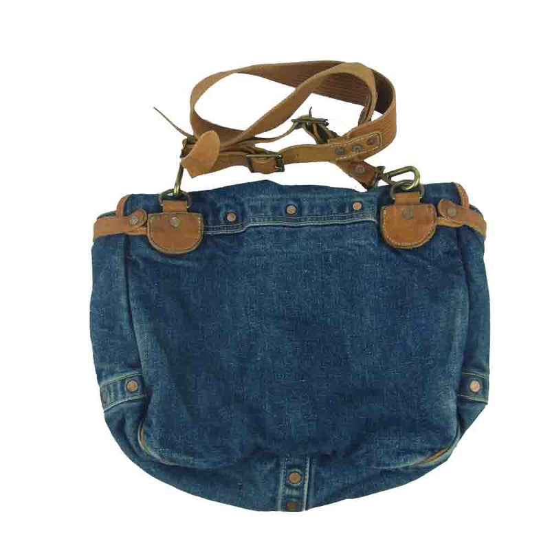 メカニカル RRL DENIM-LEATHER MAIL BAG ショルダーバッグ | www