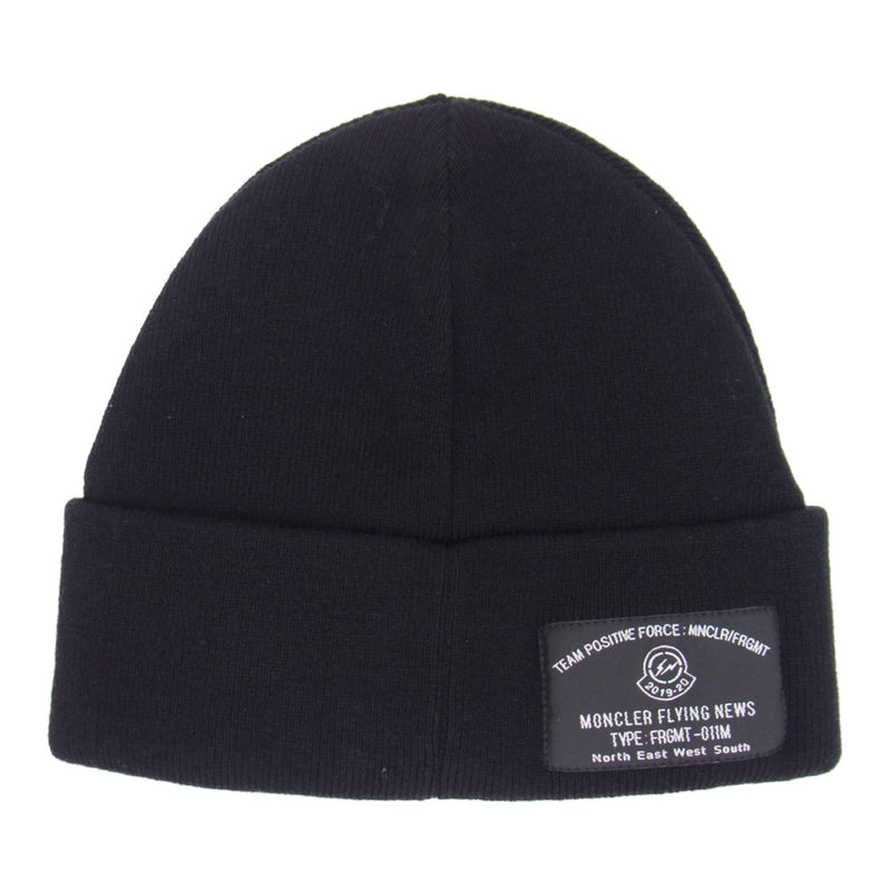 MONCLER モンクレール Genius Fragment Design Beanie With Pins ジーニアス フラグメント デザイン  ビーニー ニット帽 ピン付 ブラック系【新古品】【未使用】【中古】