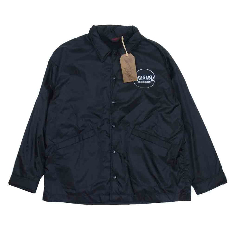 TENDERLOIN テンダーロイン COACH JKT QB グラフィック ロゴ ナイロン コーチジャケット ブラック系 L【極上美品】【中古】