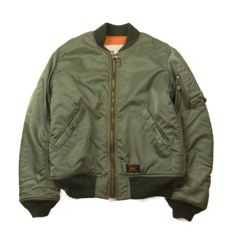 WTAPS ダブルタップス 14AW 142GWDT-JKM04 MA-1 フライト ボンバー ジャケット カーキ系 S【中古】