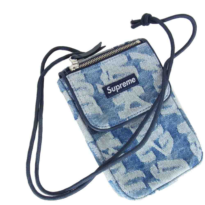 Supreme シュプリーム 22SS Fat Tip Jacquard Denim Neck Pouch ファット ティップ ジャカード デニム  ネック ポーチ インディゴブルー系【新古品】【未使用】【中古】