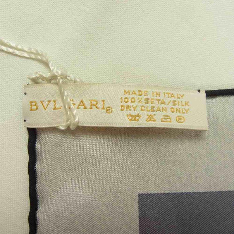 BVLGARI ブルガリ SILK シルク スカーフ グレー系【新古品】【未使用】【中古】