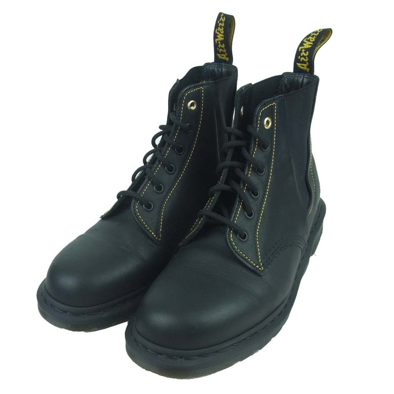 Yohji Yamamoto ヨウジヤマモト Dr.Martens ドクターマーチン 19AW AW006 HC-E04-761 6ホール サイドゴア  ブーツ ブラック系 UK9【美品】【中古】