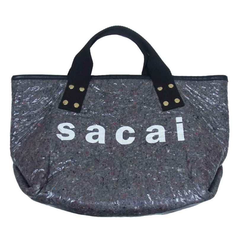 Sacai サカイ 21SS 本店限定 サウンドプルーフ ロゴ トート バック グレー系 M【極上美品】【中古】