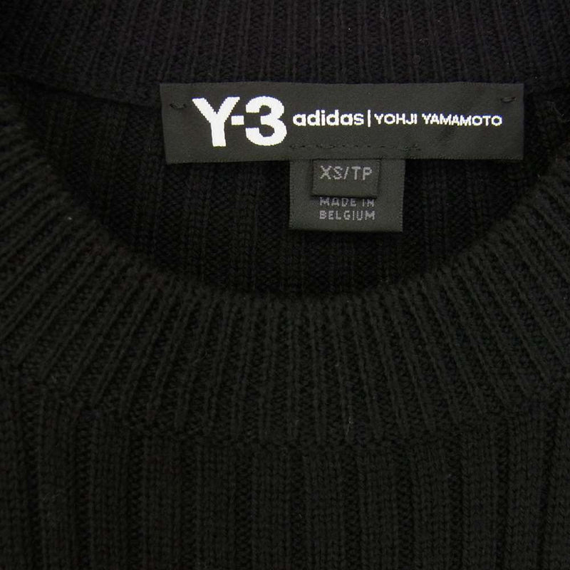 Yohji Yamamoto ヨウジヤマモト Y-3 ワイスリー FJ0300 ライン ニット ロング ワンピース 長袖 ブラック系 XS【中古】