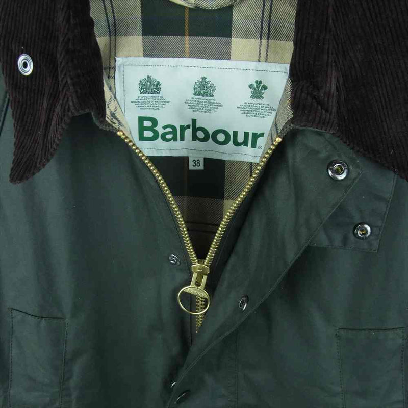 Barbour バブアー 2002075 国内正規品 OS WAX BEDALE オーバー サイズ ワックス ビデイル オイルド ジャケット  ダークグリーン系 38【中古】