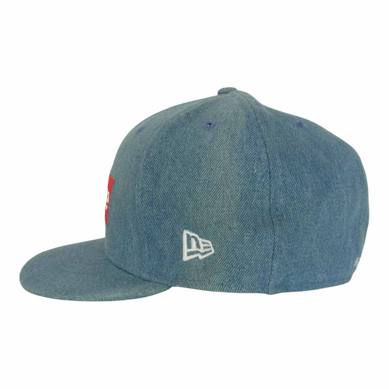 Supreme シュプリーム 12SS New Era Box Logo Cap ニューエラ デニム ボックスロゴ ベースボール キャップ  ライトブルー系 59.6cm【中古】