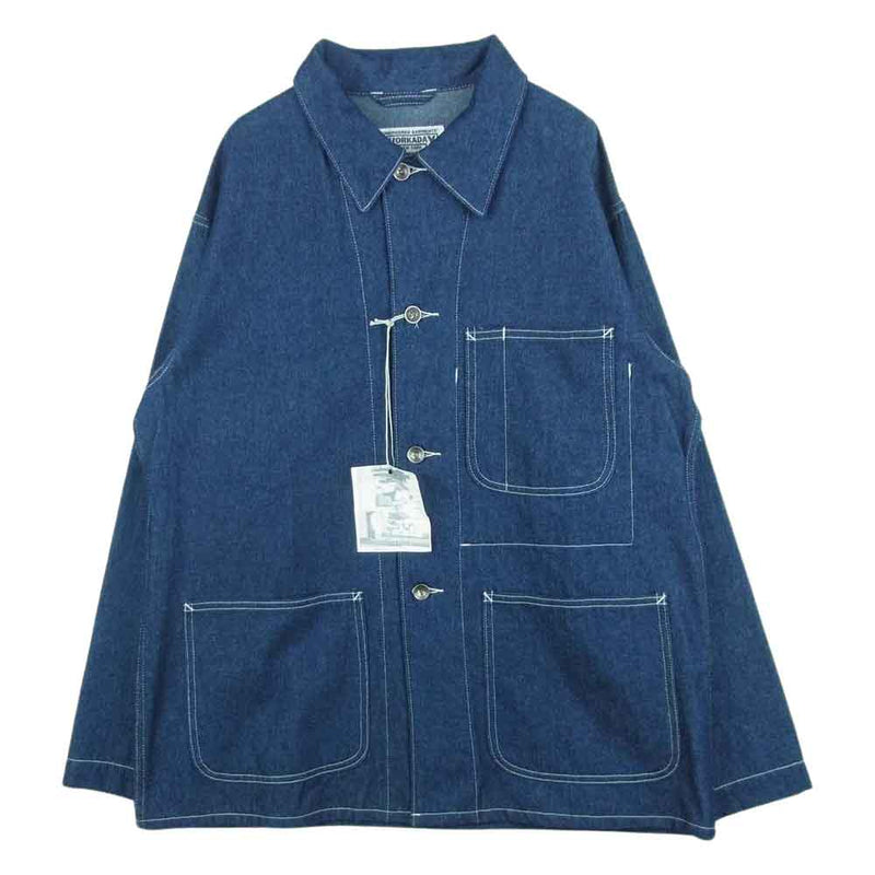 Engineered Garments エンジニアードガーメンツ WORKADAY バックプリント デニム カバーオール ジャケット  インディゴブルー系 S【極上美品】【中古】