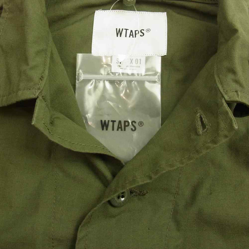 WTAPS ダブルタップス 21AW 212BRDT-SHM03 MODULAR LS COTTON RIPSTOP カモ 再構築 モジュラー  コットン リップストップ 長袖 シャツ ジャケット カーキ系 1【中古】