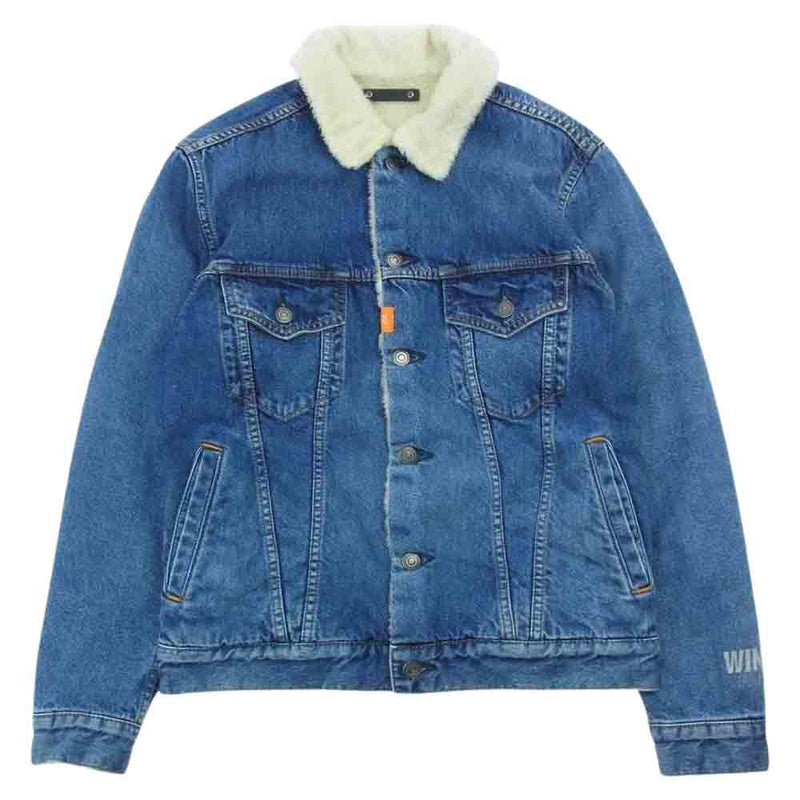 MINEDENIM マインデニム × WIND AND SEA ウィンダンシー 20AW 20MND-WAS001-85-012 DENIM BOA  GJKT バックロゴ デニム ボア ジャケット ブルー系 1【美品】【中古】