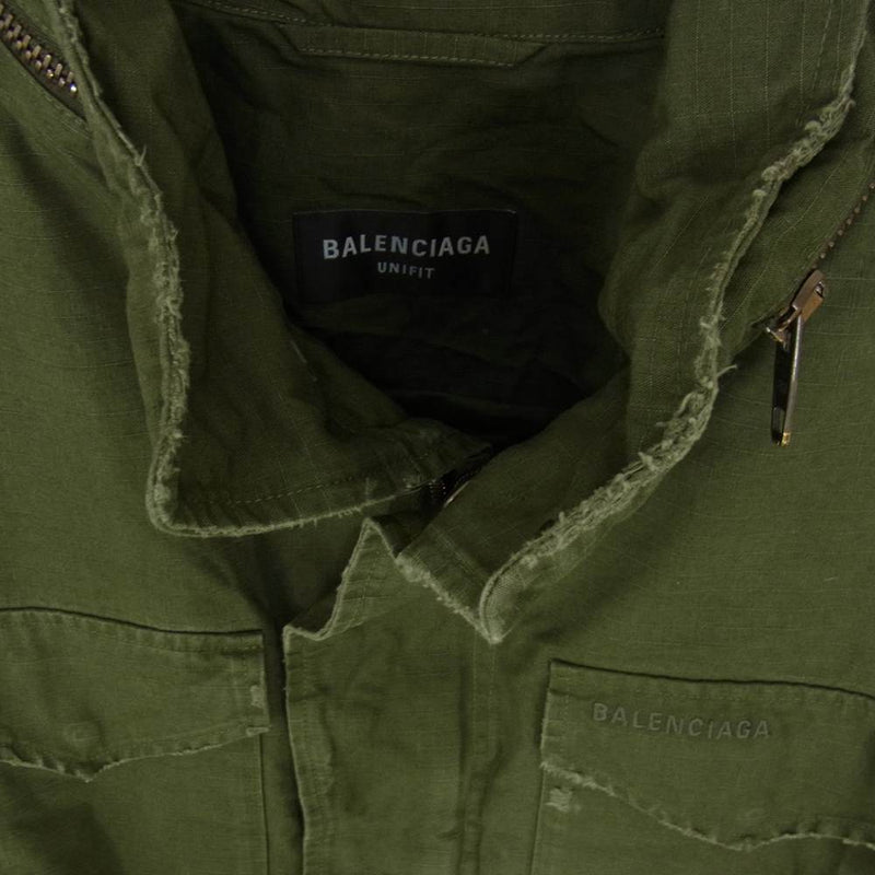 BALENCIAGA バレンシアガ 704498 Military Parka ミリタリー カーキ系 1【極上美品】【中古】