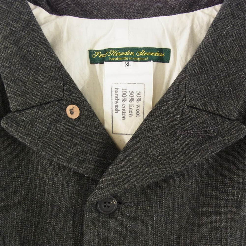 Paul Harnden ポールハーデン Men's Blazer Jacket メンズ ウール リネン ブレザー ジャケット グレー系  XL【美品】【中古】