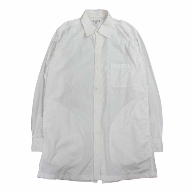 Yohji Yamamoto POUR HOMME ヨウジヤマモトプールオム 19AW HC-B03-001 Back Open Shirt  バックオープン サイドポケット ロング シャツ ホワイト系 2【中古】