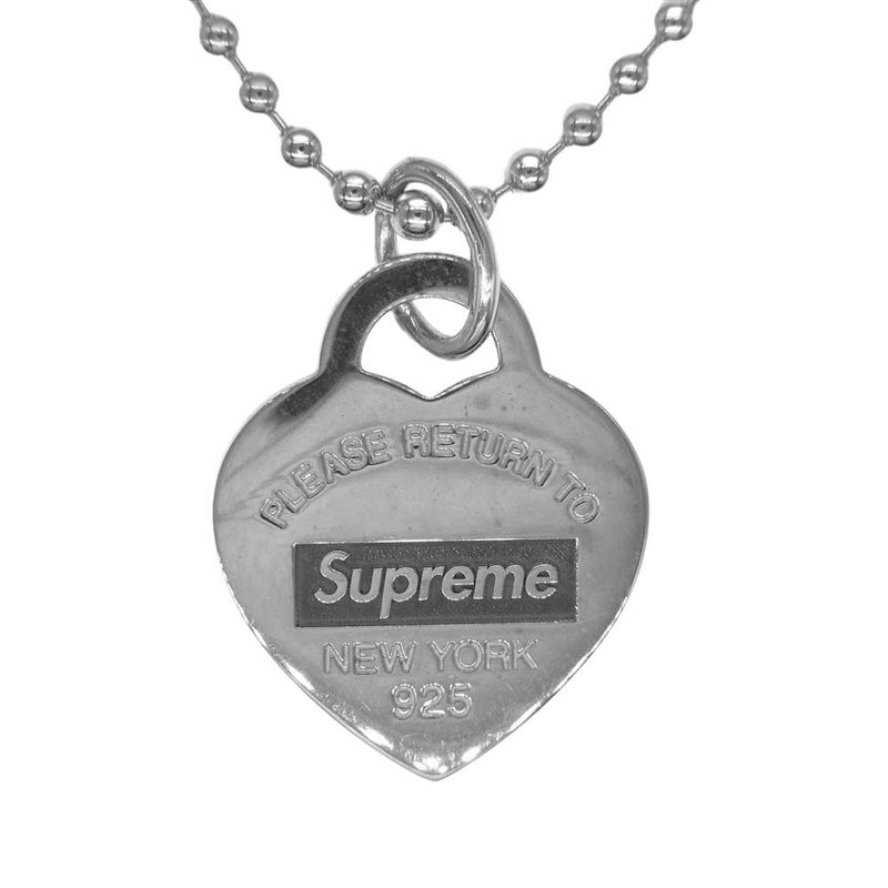 Supreme シュプリーム 21AW TIFFANY&Co. Return to Tiffany Heart Tag Pendant  リターントゥーティファニー ハートタグ ペンダント ネックレス シルバー系【中古】