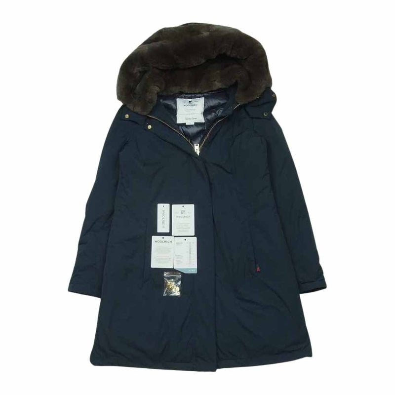 WOOLRICH ウールリッチ WWOU0429 国内正規品 BOWBRIDGE Spick and Span別注 ボウブリッジ ダウン コート  ラビット ファー ダークネイビー系 S【中古】