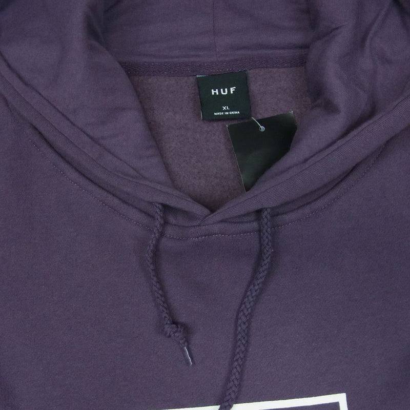 HUF ハフ 20HPF00098 BOX LOGO P/O HOODIE ボックス ロゴ プルオーバー フーディ パーカー 中国製 パープル系  XL【中古】