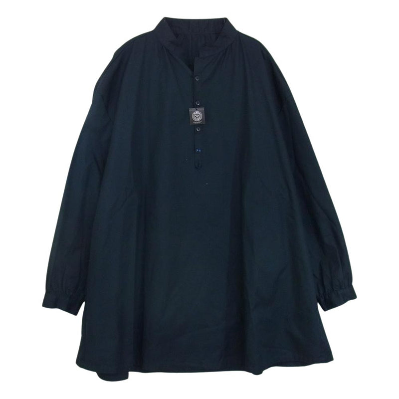 PORTER CLASSIC ポータークラシック GABARDINE STAND COLLAR LONG SMOCK SHIRT ギャバジン  スタンドカラー ロング スモックシャツ ジャケット ダークネイビー系 ３【美品】【中古】