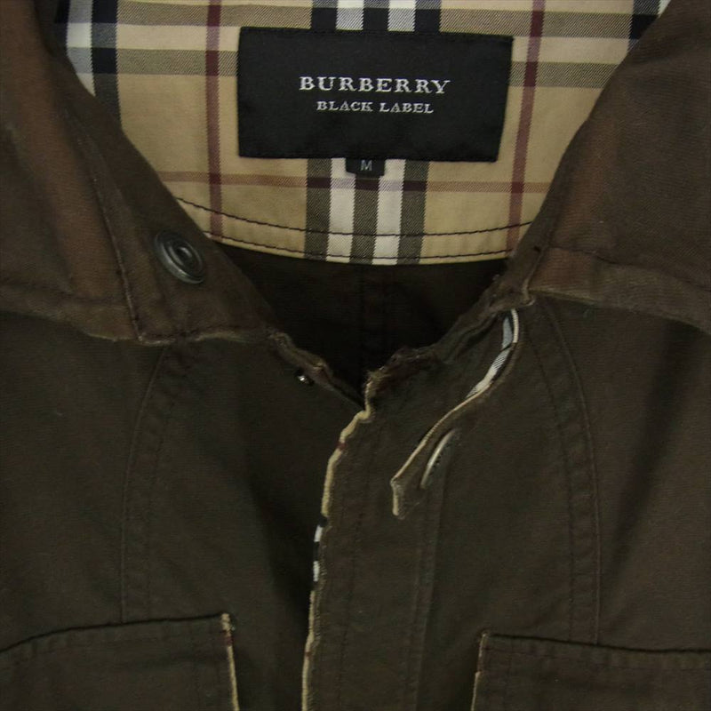 BURBERRY BLACK LABEL バーバリーブラックレーベル BMP26-220-58 国内正規品 ミリタリー ジャケット ブラウン系  ダークブラウン系 M【中古】