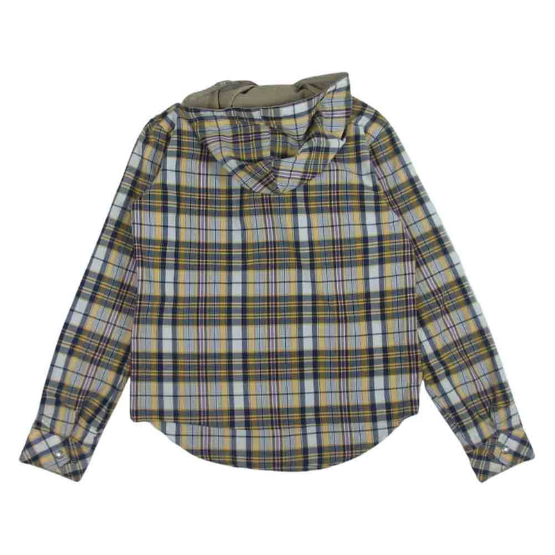 WOOLRICH ウールリッチ リバーシブル チェック フード パーカ ジャケット カーキ系 イエロー系 S【中古】