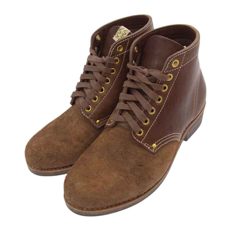 VISVIM ビズビム 0119402002002 BRIGADIER BOOTS-FOLK ブリガディア フォーク スエード レザー ブーツ  ブラウン系 US09【中古】