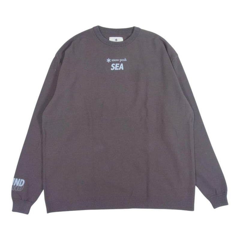 WIND AND SEA ウィンダンシー Snow Peak スノーピーク CO／PE DRY L／S Tshirt ロングスリーブ カットソー 長袖  Tシャツ チャコール系 M【中古】