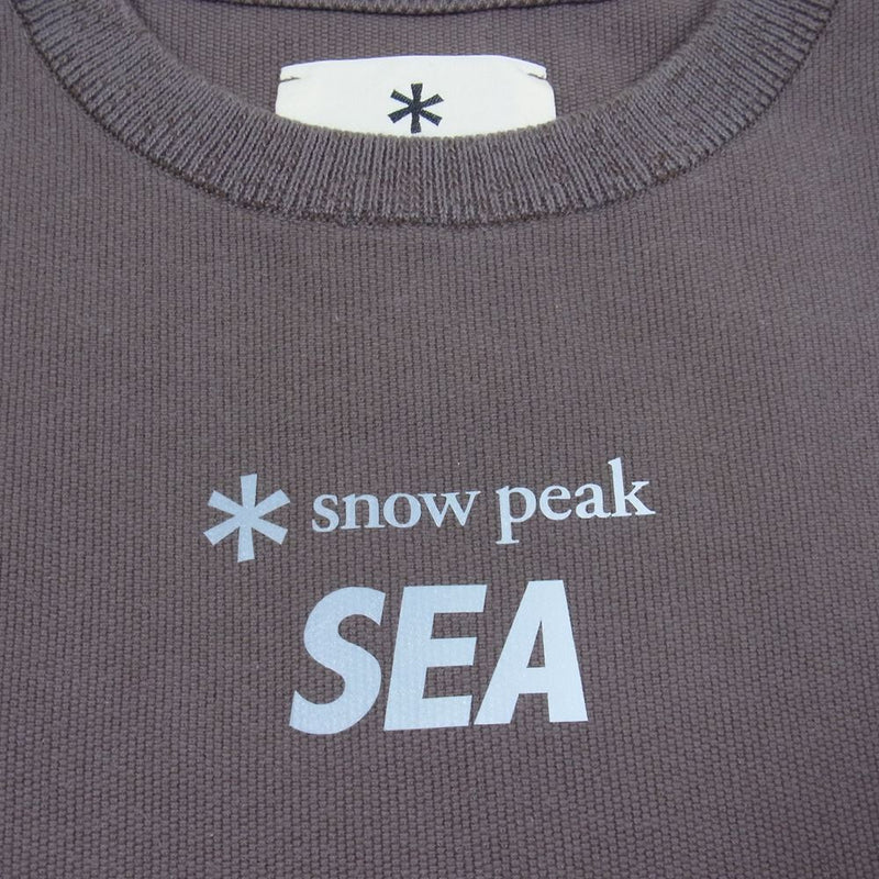 WIND AND SEA ウィンダンシー Snow Peak スノーピーク CO／PE DRY L／S Tshirt ロングスリーブ カットソー 長袖  Tシャツ チャコール系 M【中古】